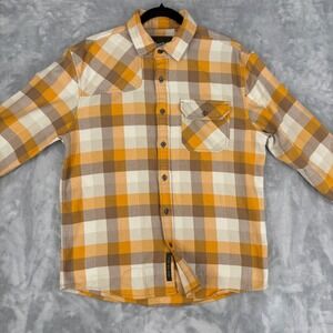 Howler Brothers Mens Plaid‎ Flannel Shirt Long Sleeve Button Up Sz Small Pockets